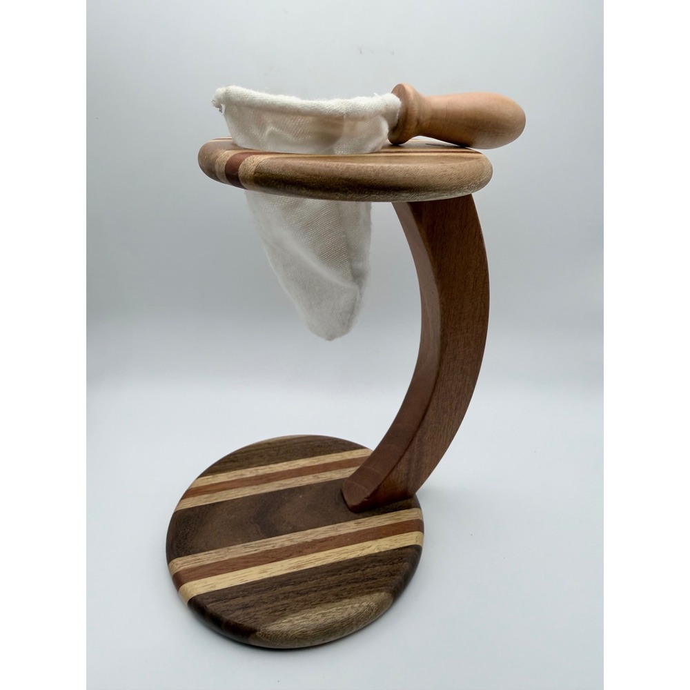 Costa Rica Handcrafted Wooden Sloth Coffee Maker Chorreador Stand and Mug Set - Picture 6 of 7